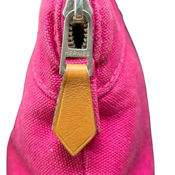 HOST PICK(02/28) Hermès Authenticated Toile Bolide 20 Pochette Canvas Pouch Pink - Picture 5 of 7